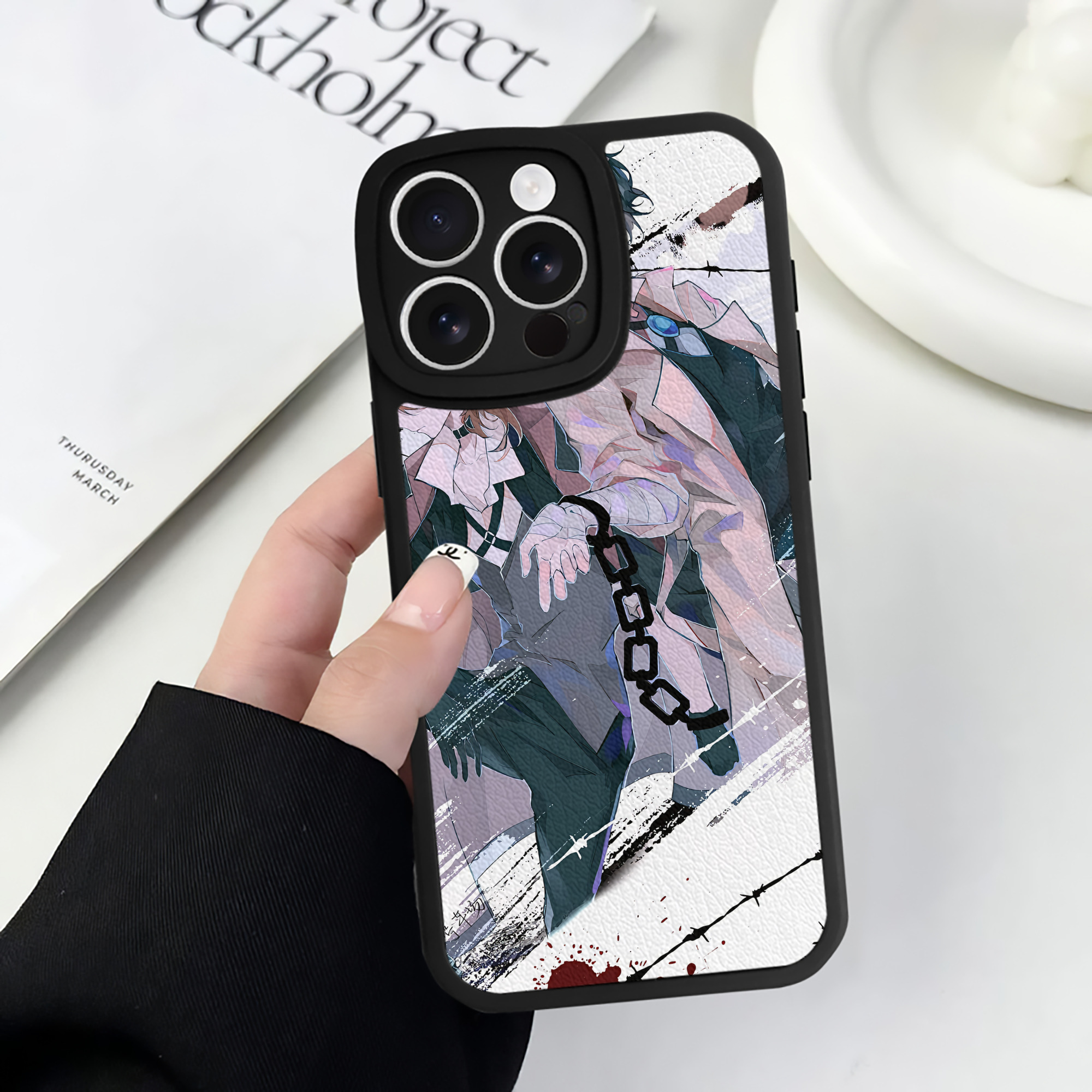 （画像用） 文豪ストレイドッグス Bungo Stray Dogs 【iPhone 16シリーズ対応】シリコンスマホケース（レザー調） 材質：シリコン